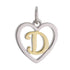 CP3074 Gold Letter D Heart Charm - Selah925.com