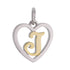 CP3074 Gold Letter J Heart Charm - Selah925.com