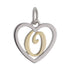 CP3074 Gold Letter O Heart Charm - Selah925.com