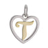 CP3074 Gold Letter T Heart Charm - Selah925.com