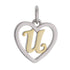 CP3074 Gold Letter U Heart Charm - Selah925.com