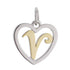 CP3074 Gold Letter V Heart Charm - Selah925.com