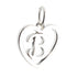 CP3074 Letter B Heart Rhodium Charm - Selah925.com