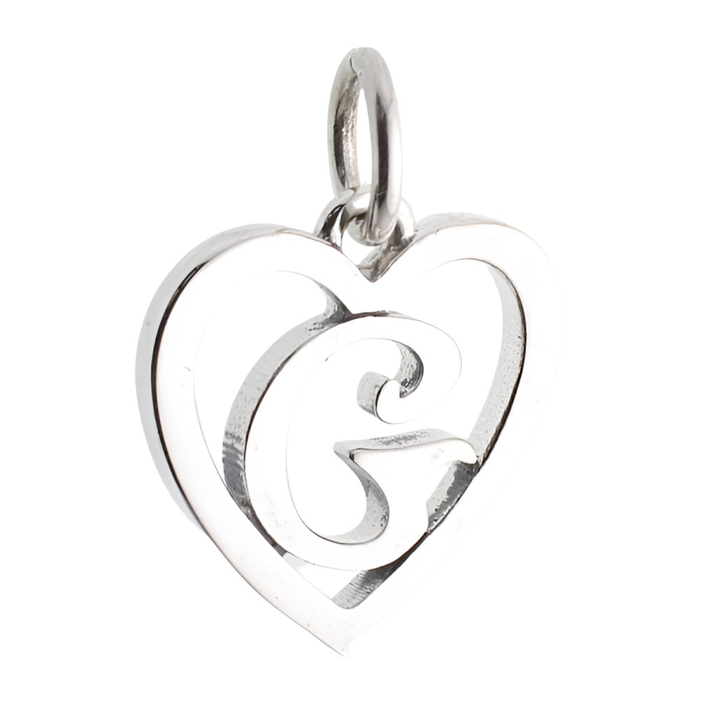 CP3074 Letter G Heart Charm - Selah925.com