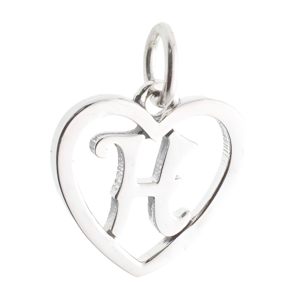 CP3074 Letter H Heart Charm - Selah925.com