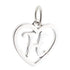 CP3074 Letter H Heart Rhodium Charm - Selah925.com