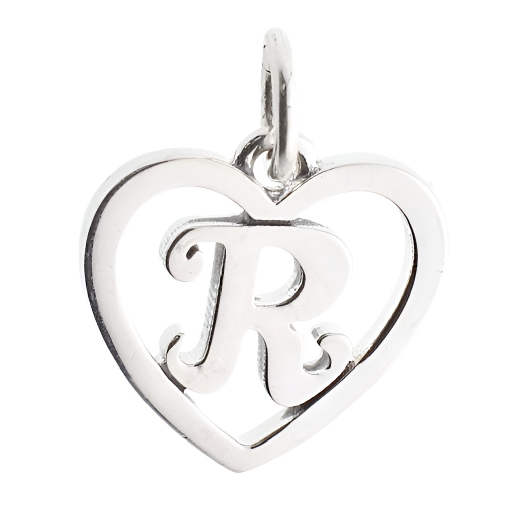 CP3074 Letter R Heart Charm - Selah925.com