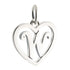 CP3074 Letter W Heart Charm - Selah925.com