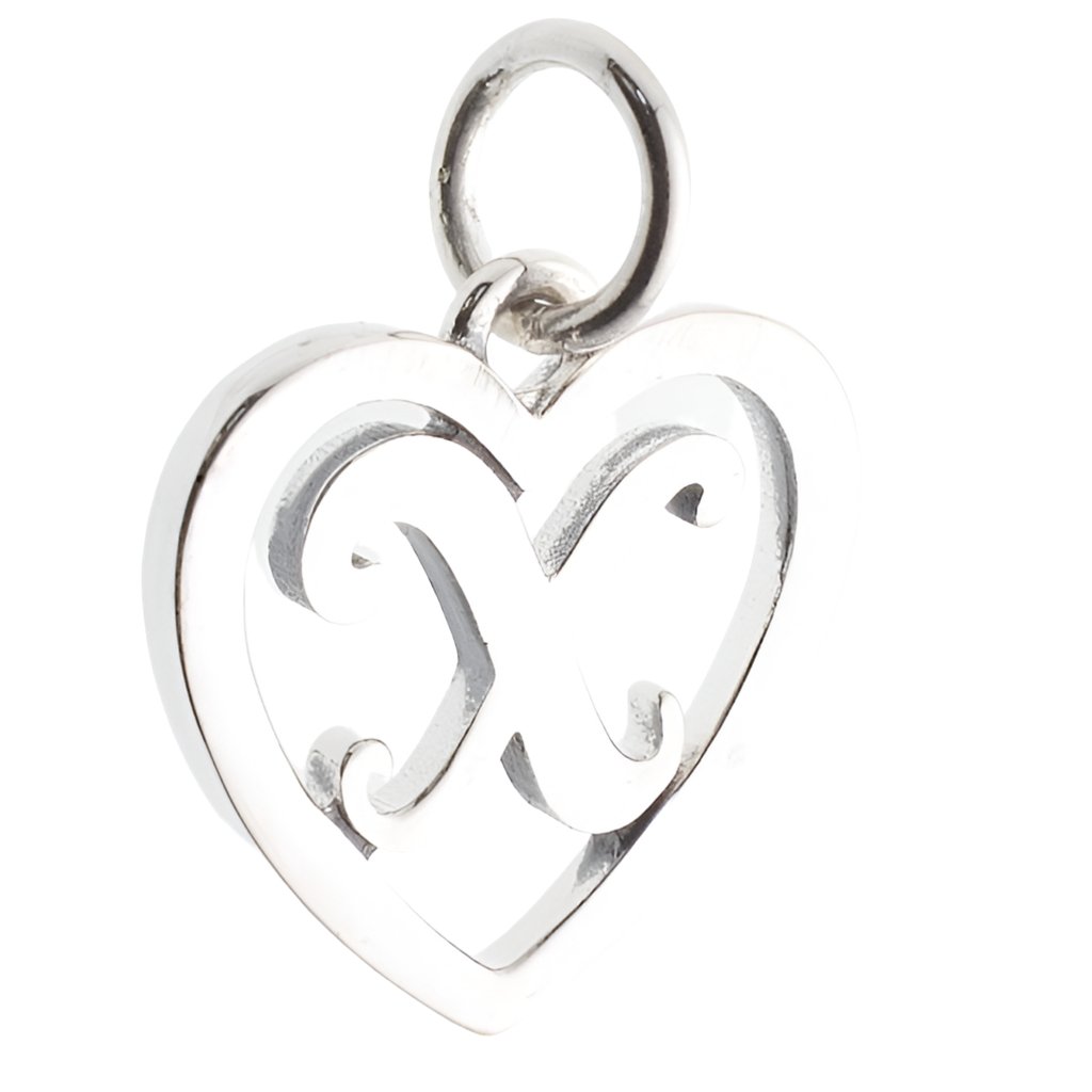 CP3074 Letter X Heart Charm - Selah925.com