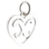 CP3074 Letter X Heart Rhodium Charm - Selah925.com