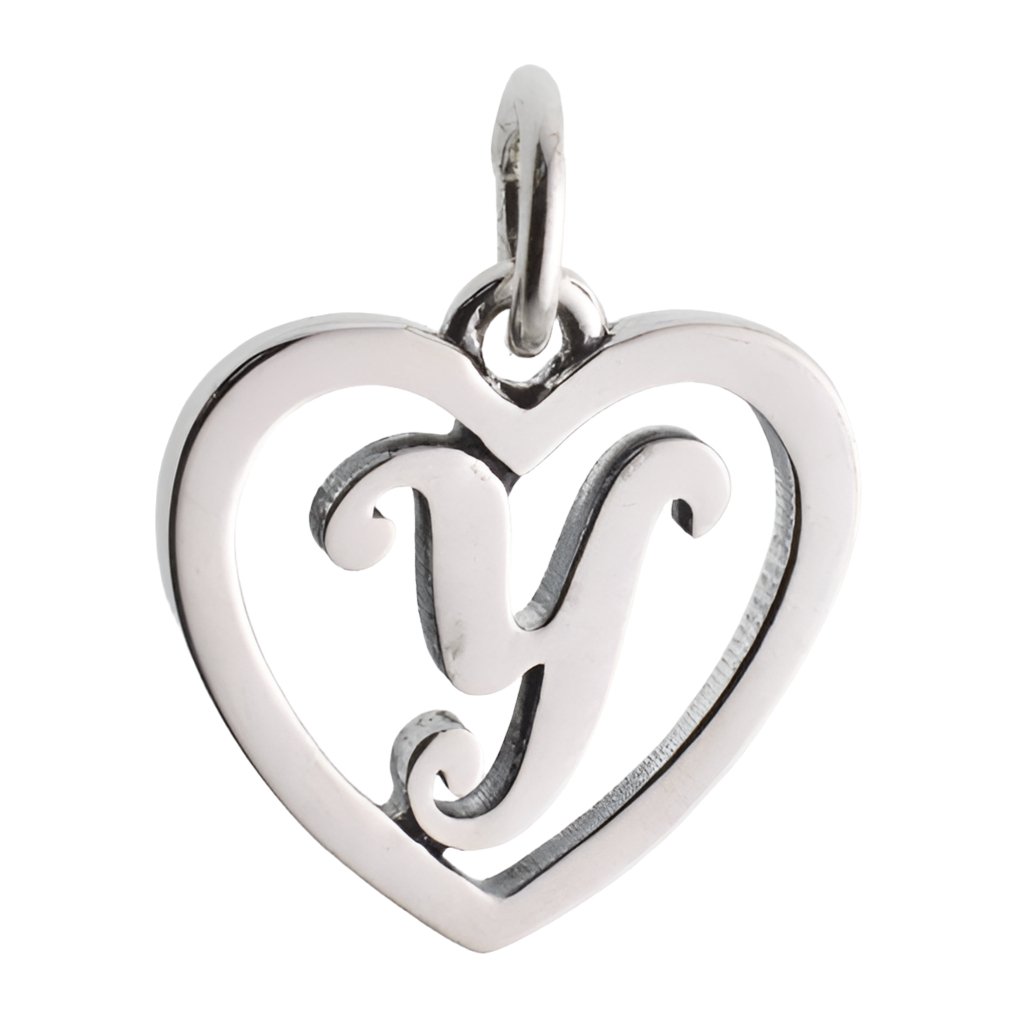 CP3074 Letter Y Heart Charm - Selah925.com