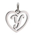 CP3074 Letter Y Heart Rhodium Charm - Selah925.com