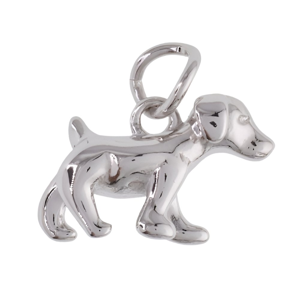 CP3075 Dog Rhodium Charm - Selah925.com