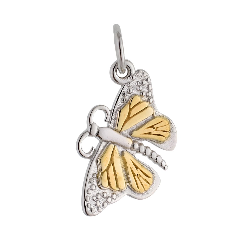 CP3077 Butterfly Rhodium Charm - Selah925.com