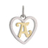 CP3078 A Mini Gold Letter Heart Charm - Selah925.com