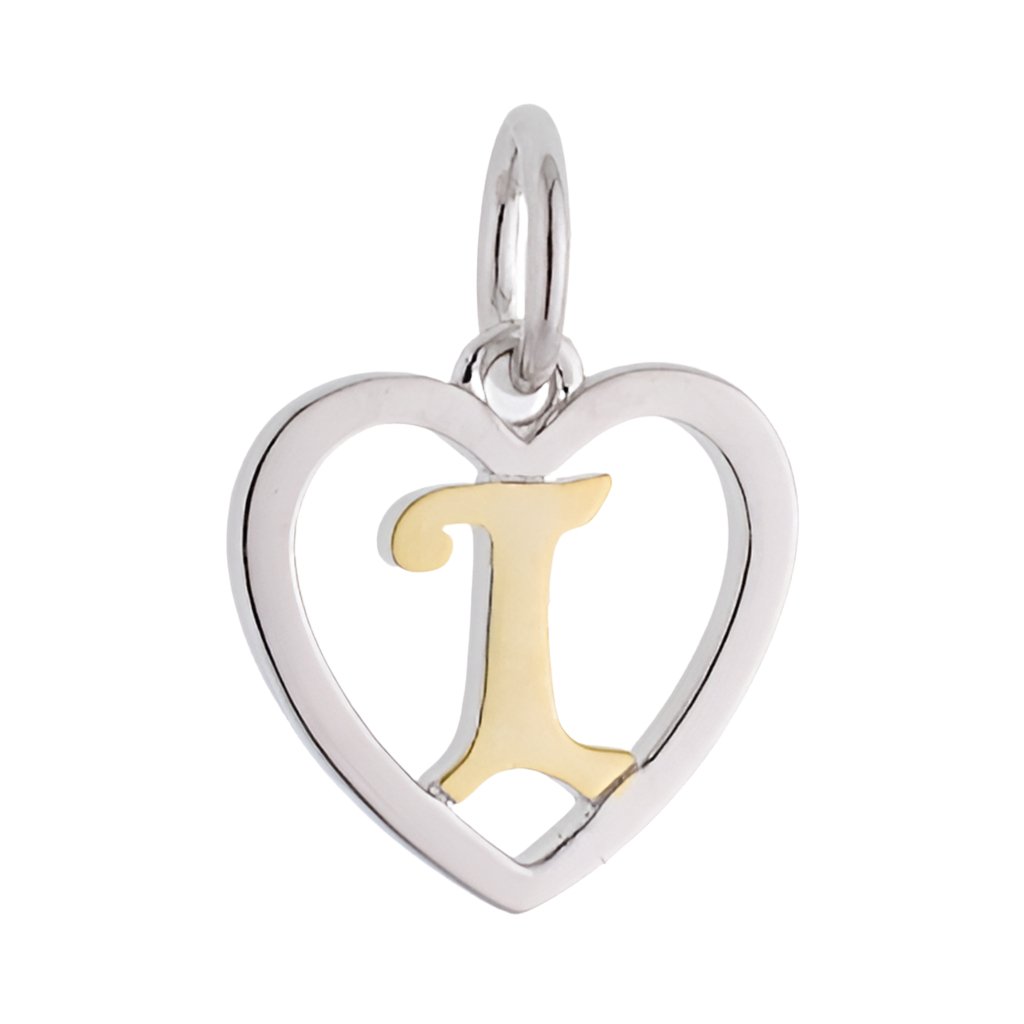 CP3078 I Mini Gold Letter Heart Charm - Selah925.com