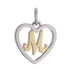 CP3078 M Mini Gold Letter Heart Charm - Selah925.com