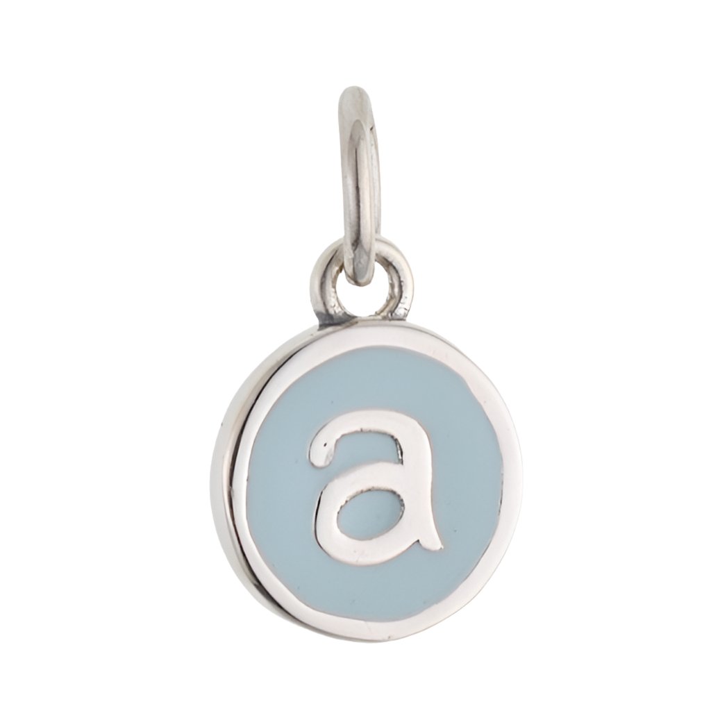 CP3080 A Baby Blue Circle Letter Charm - Selah925.com