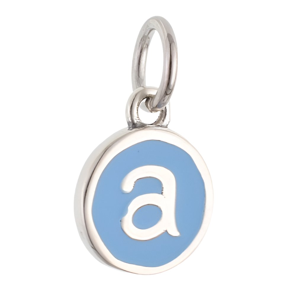 CP3080 A Blue Circle Letter Charm - Selah925.com