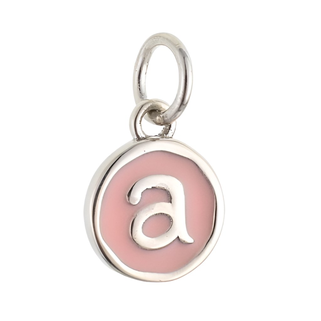 CP3080 A Pink Circle Letter Charm - Selah925.com