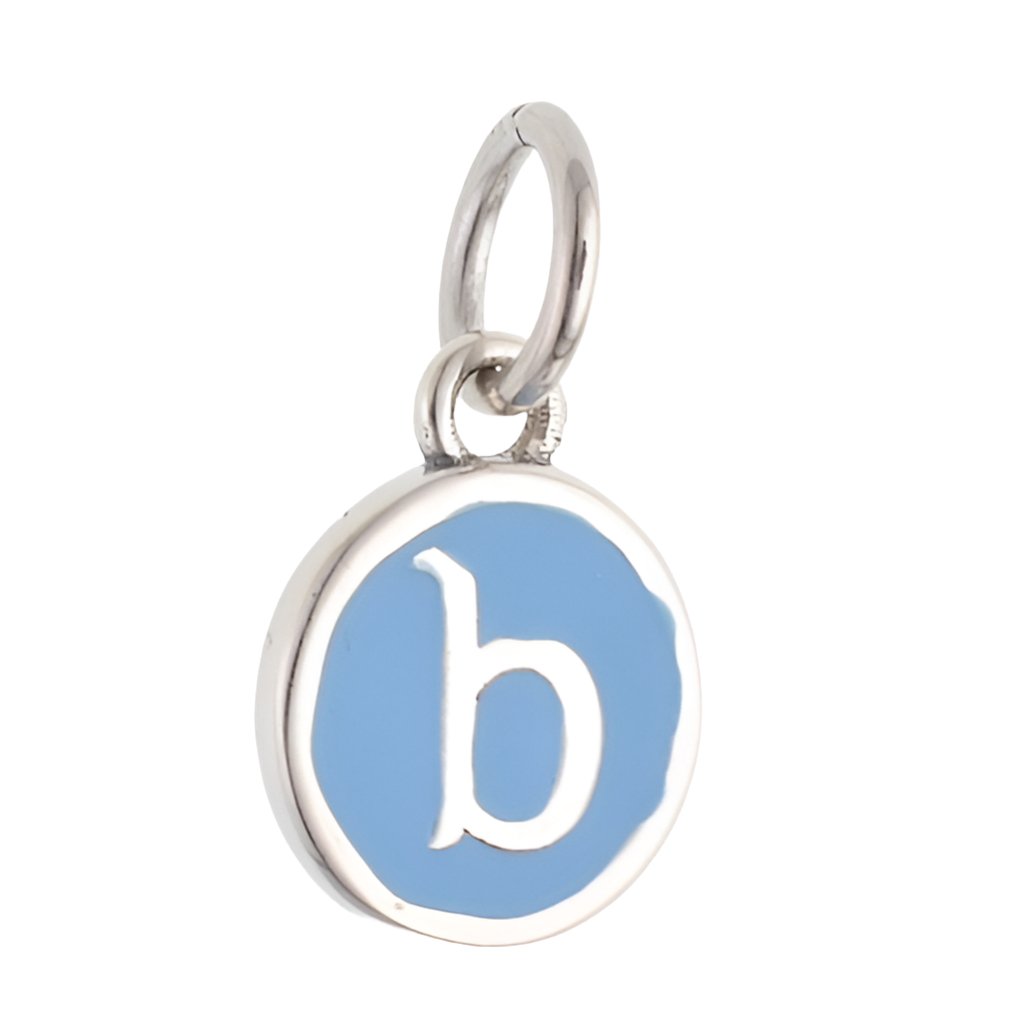 CP3080 B Blue Circle Letter Charm - Selah925.com