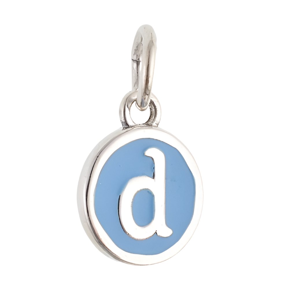 CP3080 D Blue Circle Letter Charm - Selah925.com