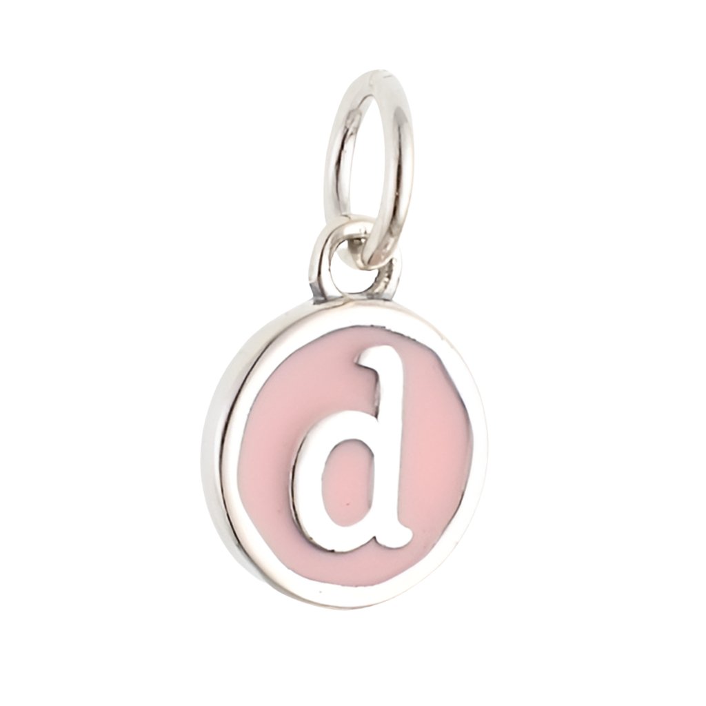 CP3080 D Pink Circle Letter Charm - Selah925.com