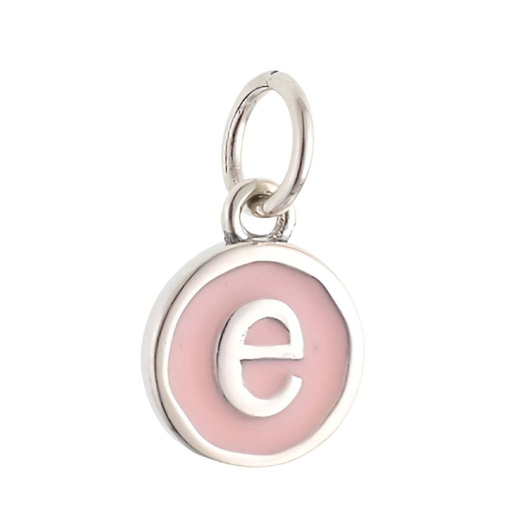 CP3080 E Pink Circle Letter Charm - Selah925.com