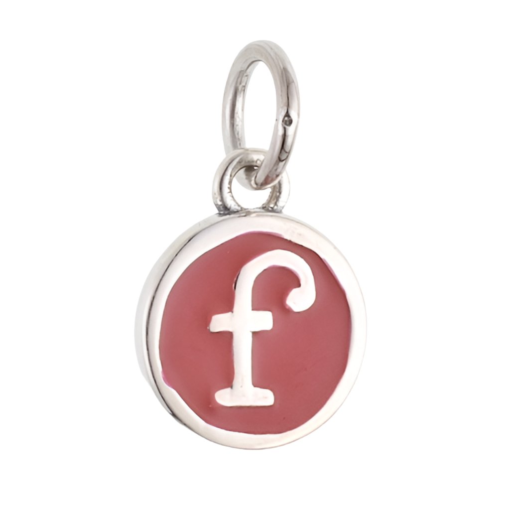 CP3080 F Red Circle Letter Charm - Selah925.com