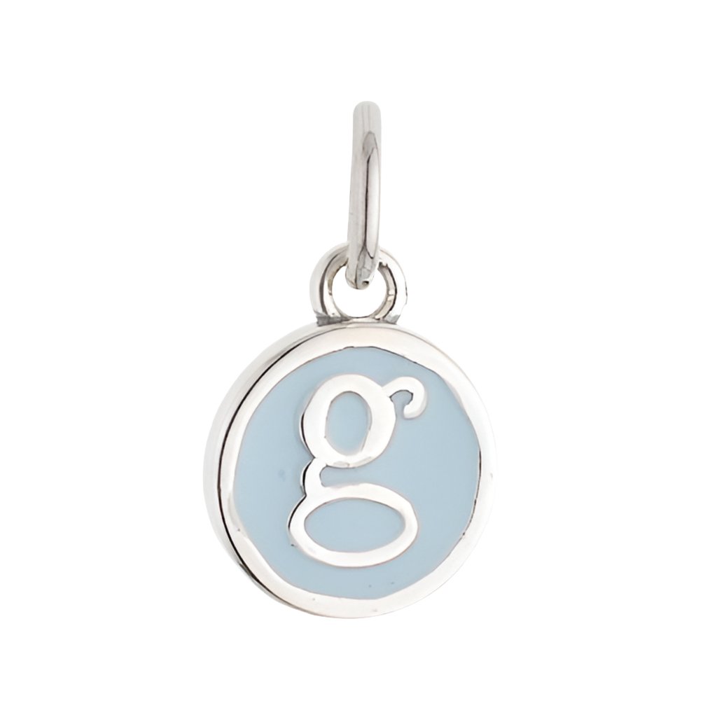 CP3080 G Baby Blue Circle Letter Charm - Selah925.com