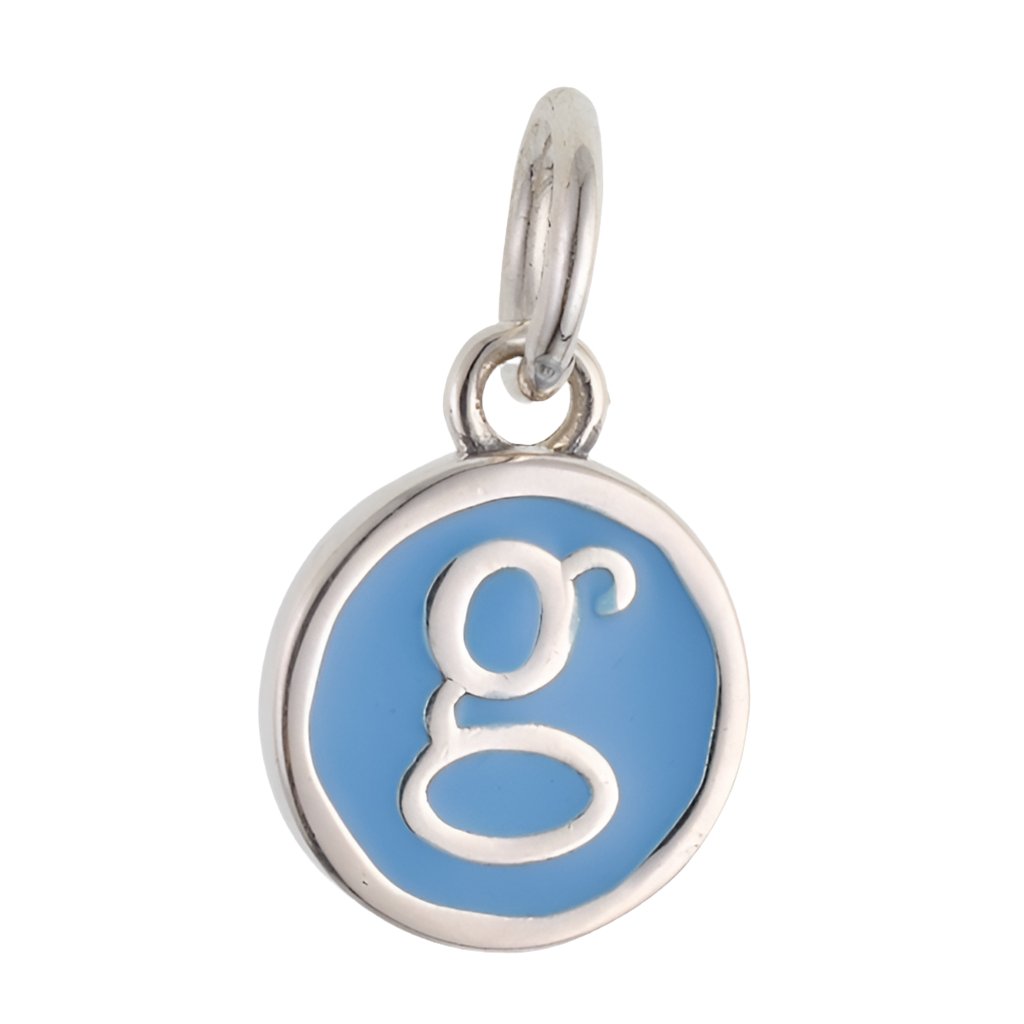 CP3080 G Blue Circle Letter Charm - Selah925.com