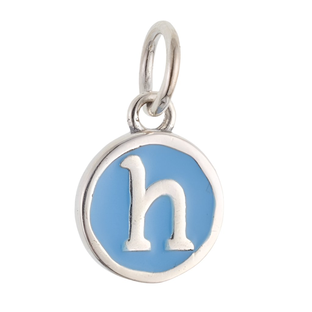 CP3080 H Blue Circle Letter Charm - Selah925.com