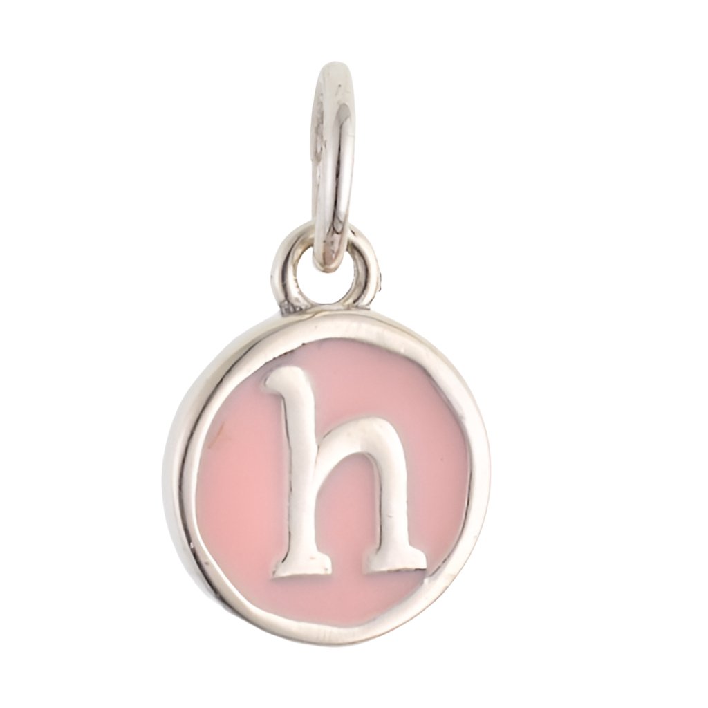 CP3080 H Pink Circle Letter Charm - Selah925.com