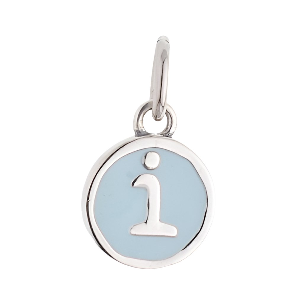 CP3080 I Baby Blue Circle Letter Charm - Selah925.com