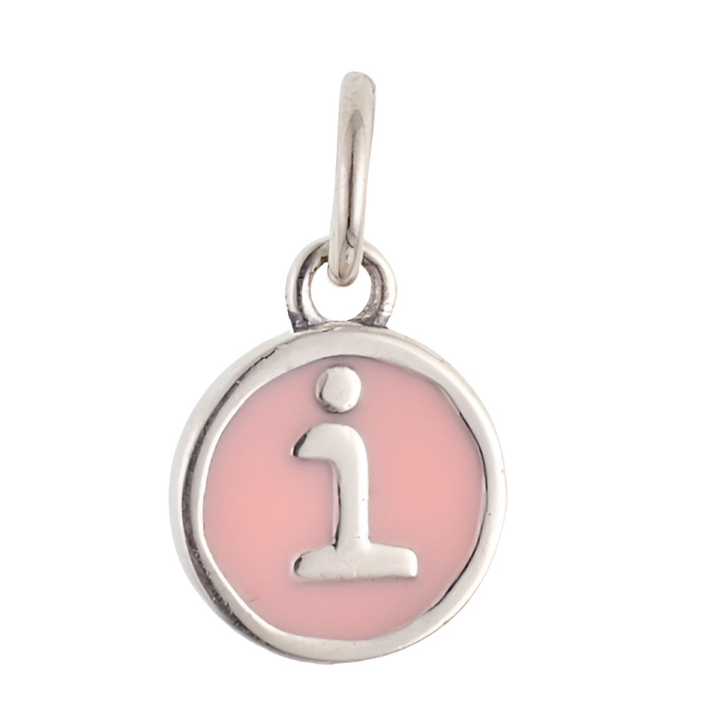 CP3080 I Pink Circle Letter Charm - Selah925.com