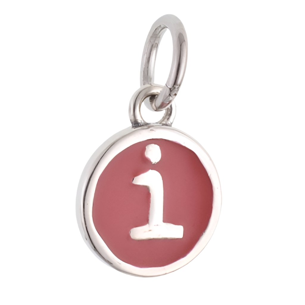 CP3080 I Red Circle Letter Charm - Selah925.com