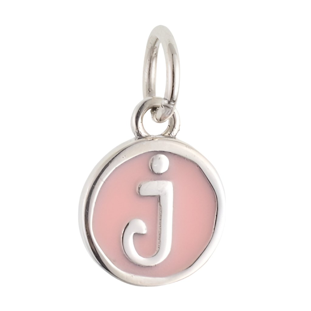 CP3080 J Pink Circle Letter Charm - Selah925.com