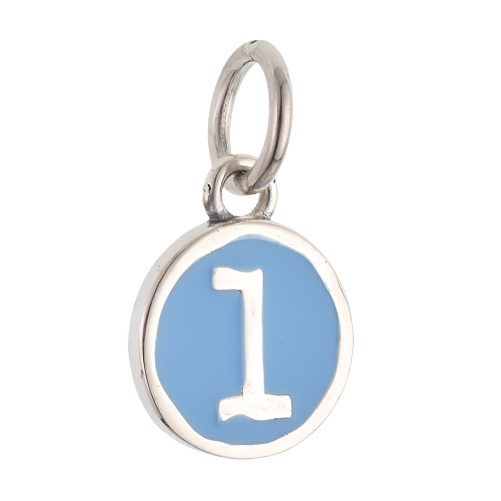 CP3080 L Blue Circle Letter Charm - Selah925.com