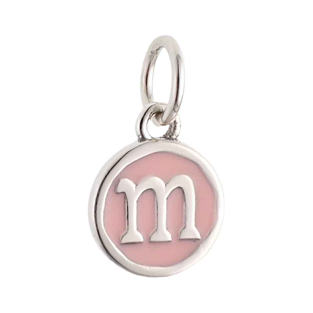 CP3080 M Pink Circle Letter Charm - Selah925.com