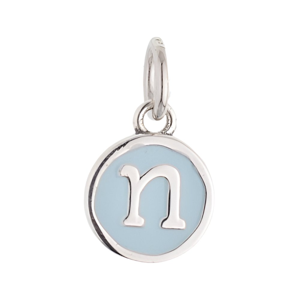 CP3080 N Baby Blue Circle Letter Charm - Selah925.com