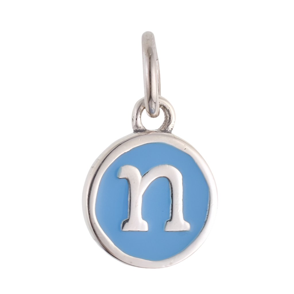 CP3080 N Blue Circle Letter Charm - Selah925.com