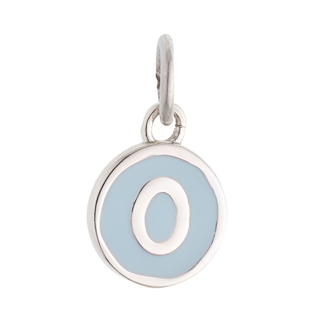 CP3080 O Baby Blue Circle Letter Charm - Selah925.com