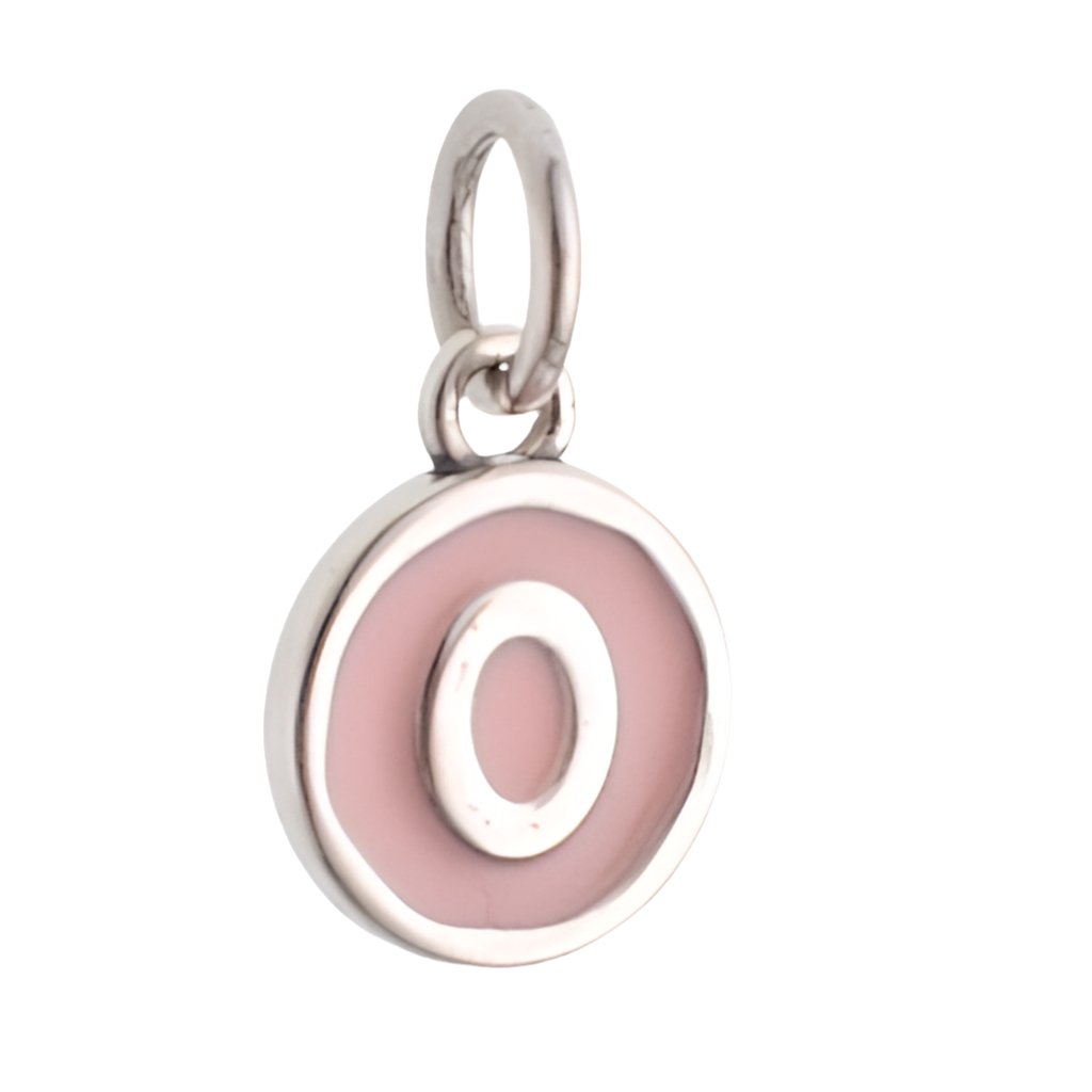 CP3080 O Pink Circle Letter Charm - Selah925.com