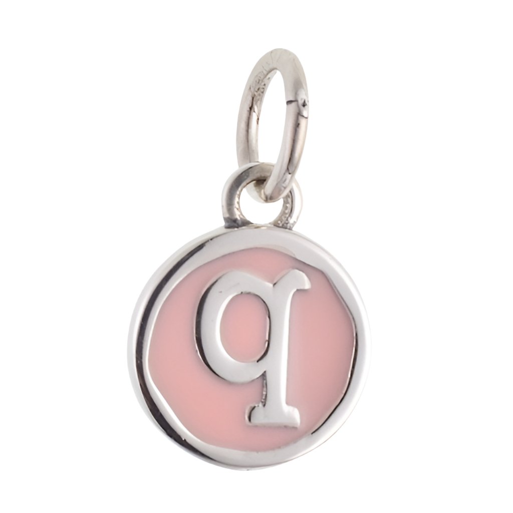 CP3080 Q Pink Circle Letter Charm - Selah925.com