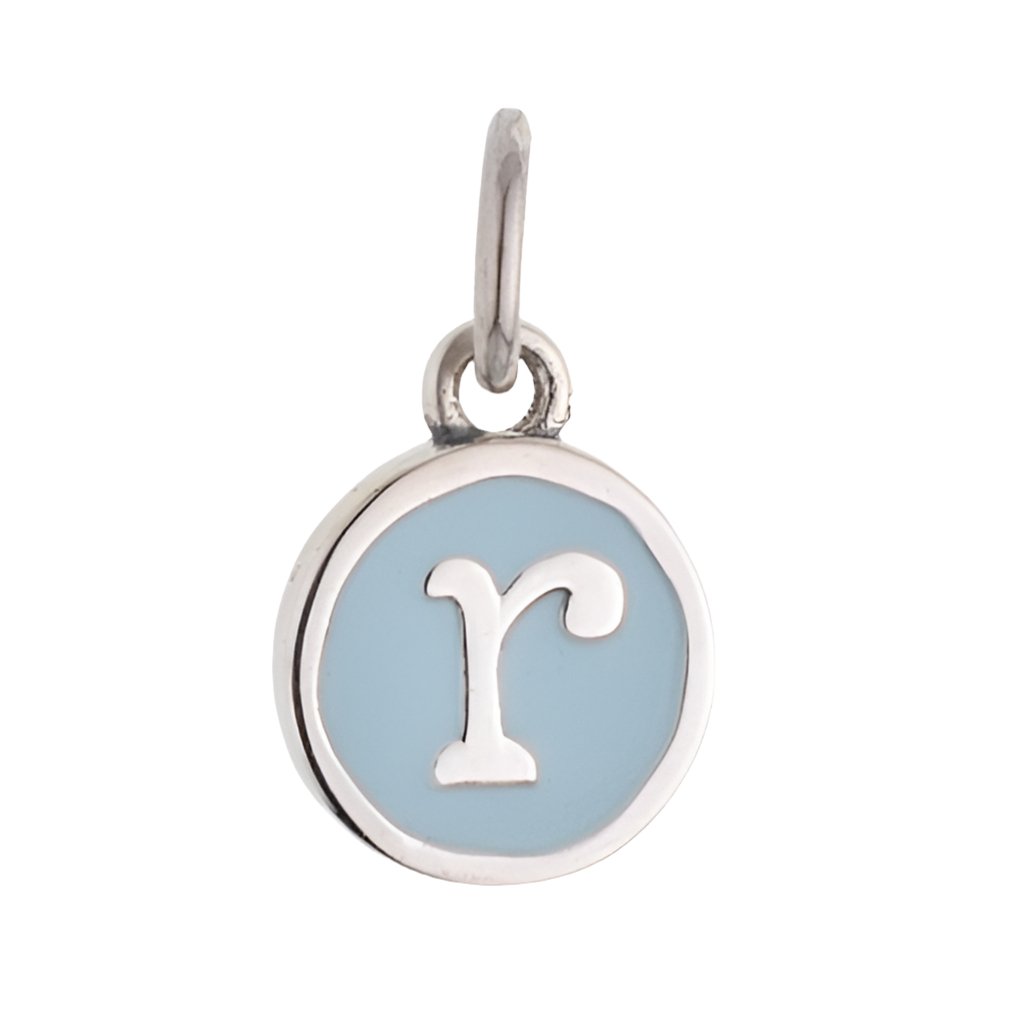 CP3080 R Baby Blue Circle Letter Charm - Selah925.com