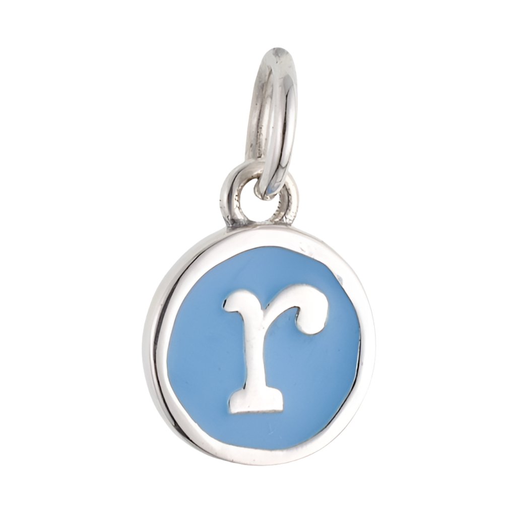 CP3080 R Blue Circle Letter Charm - Selah925.com