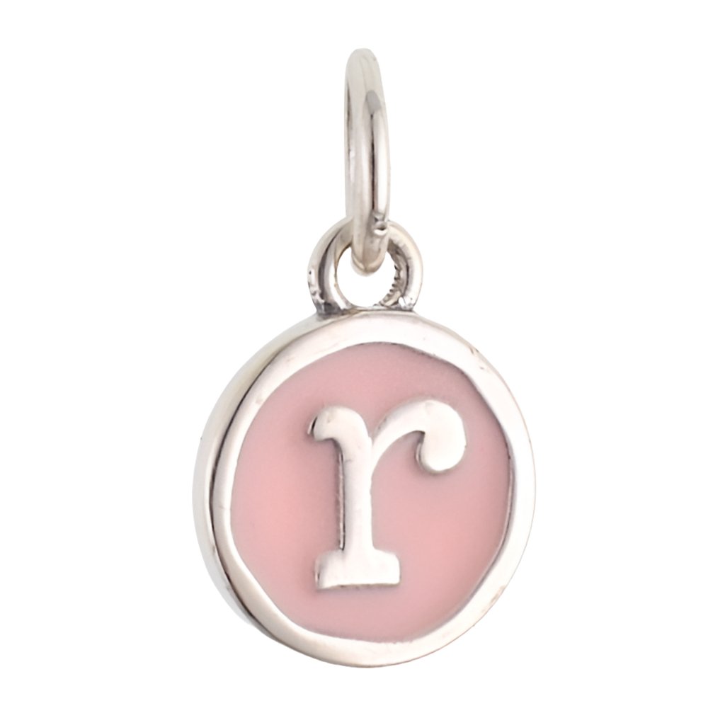 CP3080 R Pink Circle Letter Charm - Selah925.com