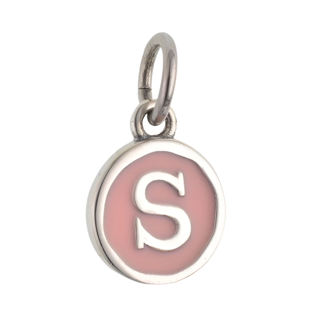 CP3080 S Pink Circle Letter Charm - Selah925.com