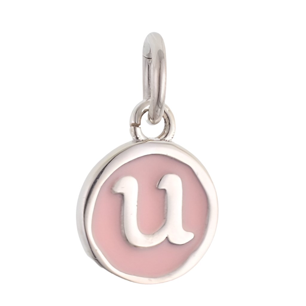 CP3080 U Pink Circle Letter Charm - Selah925.com