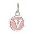 CP3080 V Pink Circle Letter Charm - Selah925.com